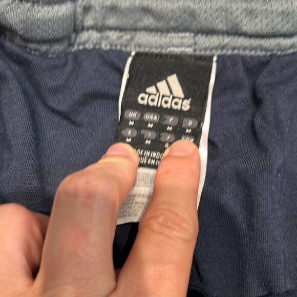 Adidas Mens Track Pants Sz Medium Black Gray Stripes Athletic Running Warm Ups - Picture 5 of 6